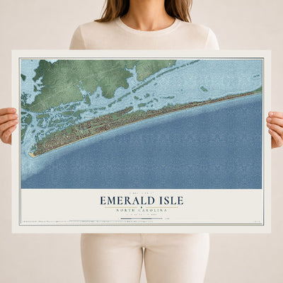 Map of Emerald Isle, North Carolina, 18 x 24 inch unframed archival matte print