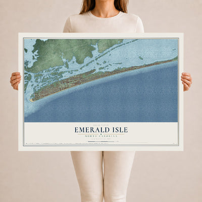 Map of Emerald Isle, North Carolina, 24 x 36 inch unframed archival matte print