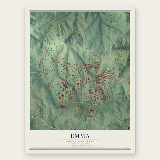 Emma, North Carolina map print, the full design