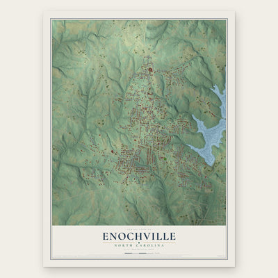 Enochville, North Carolina map print, the full design