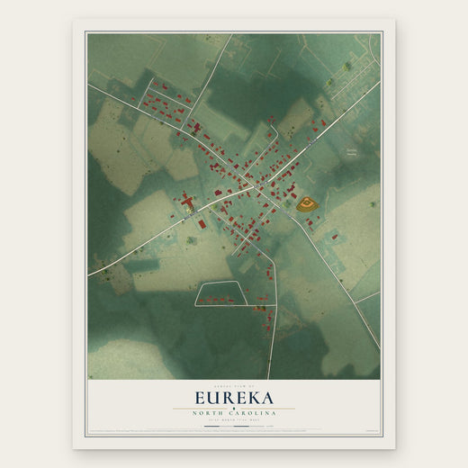 Eureka, North Carolina map print, the full design