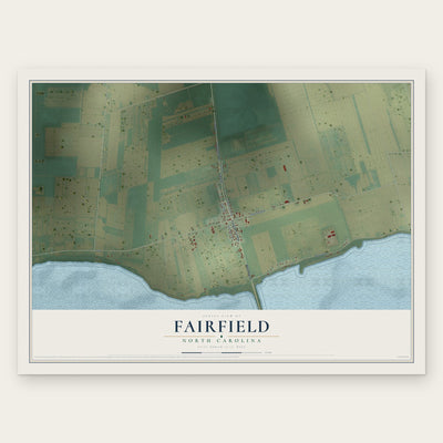 Fairfield, North Carolina map print, the full design