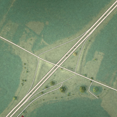 Second close-up of the map of Falcon, North Carolina print showing more streets and buildings