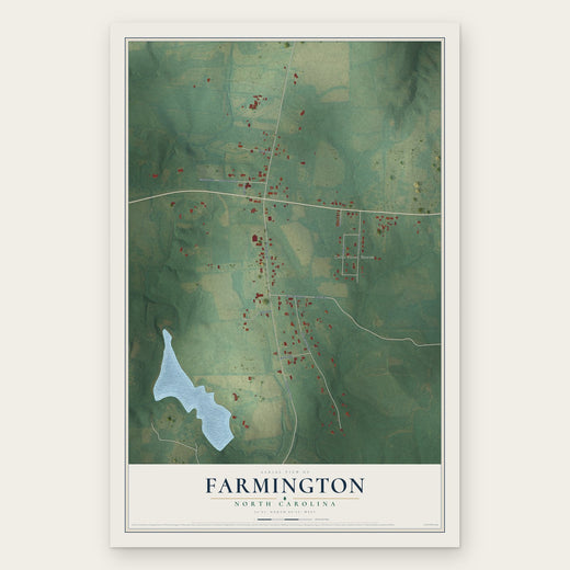 Farmington, North Carolina map print, the full design