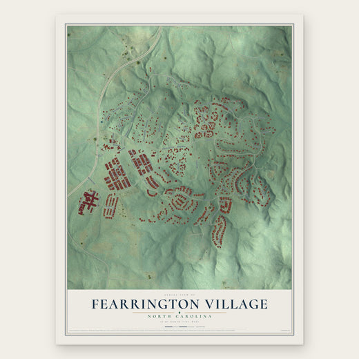 Fearrington Village, North Carolina map print, the full design