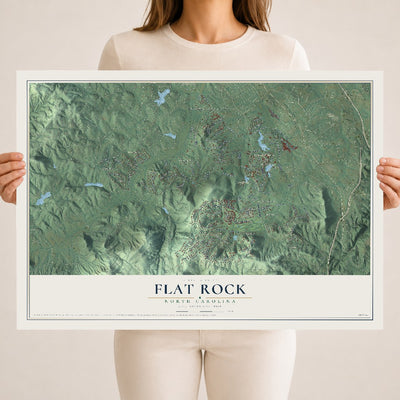 Map of Flat Rock, North Carolina, 18 x 24 inch unframed archival matte print