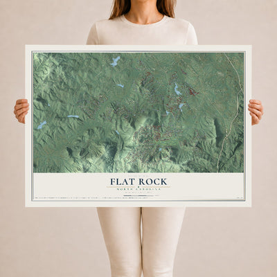 Map of Flat Rock, North Carolina, 24 x 36 inch unframed archival matte print