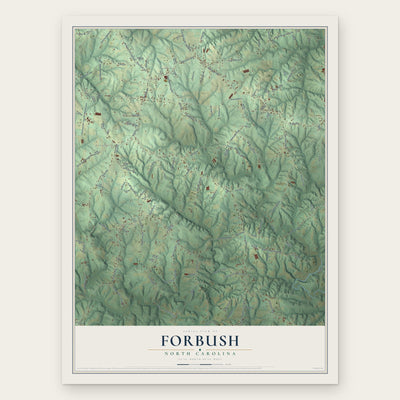 Forbush, North Carolina map print, the full design
