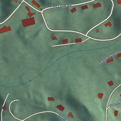 Second close-up of the map of Forest Hills, North Carolina print showing more streets and buildings