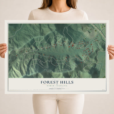 Map of Forest Hills, North Carolina, 18 x 24 inch unframed archival matte print