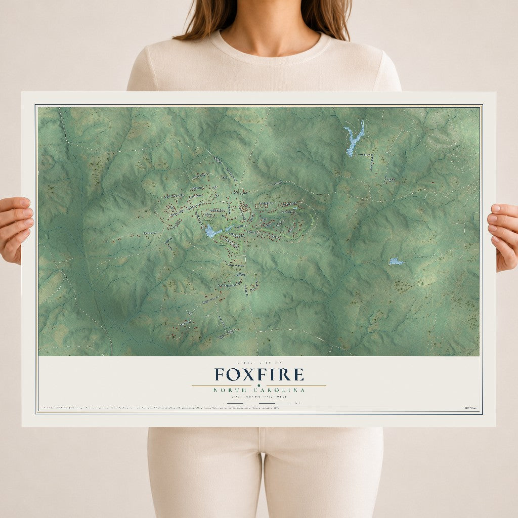 Map of Foxfire, North Carolina, 18 x 24 inch unframed archival matte print