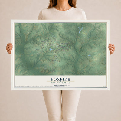 Map of Foxfire, North Carolina, 24 x 36 inch unframed archival matte print