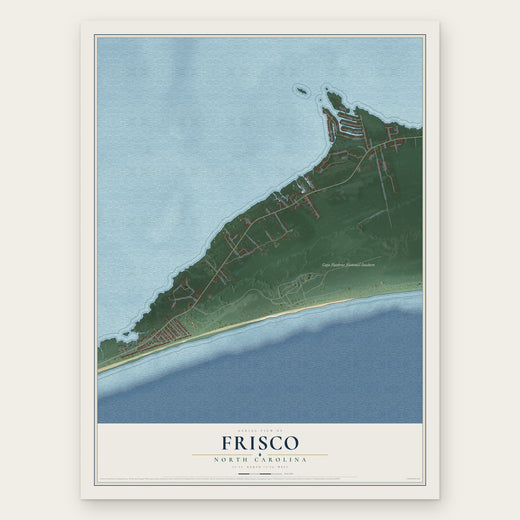 Frisco, North Carolina map print, the full design