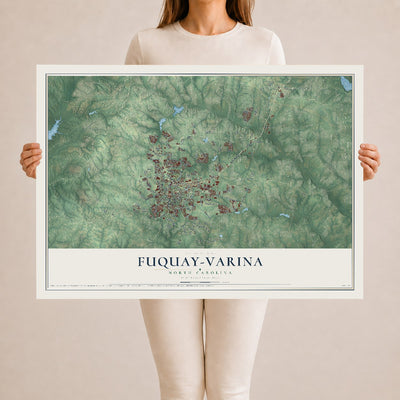 Map of Fuquay-Varina, North Carolina, 24 x 36 inch unframed archival matte print
