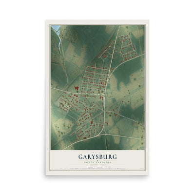 Map of Garysburg, North Carolina, 12 x 18 inch unframed archival matte print