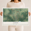 Map of Gaston, North Carolina, 12 x 18 inch unframed archival matte print