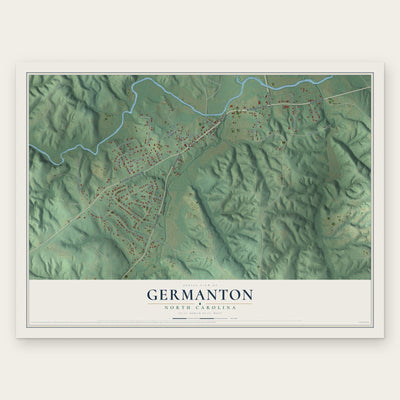 Germanton, North Carolina map print, the full design