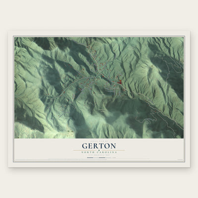 Gerton, North Carolina map print, the full design