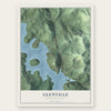 Glenville, North Carolina map print, the full design
