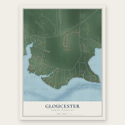 Gloucester, North Carolina map print, the full design