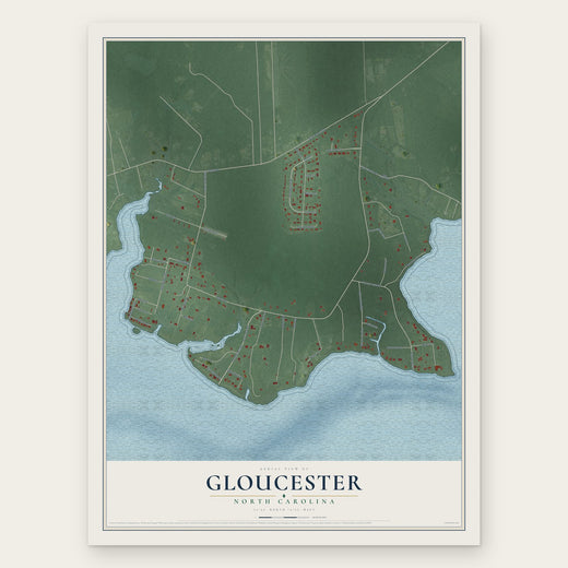Gloucester, North Carolina map print, the full design