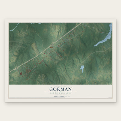 Gorman, North Carolina map print, the full design