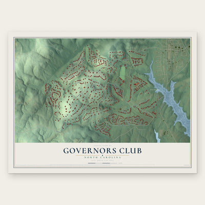 Governors Club, North Carolina map print, the full design