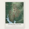 Governors Village, North Carolina map print, the full design