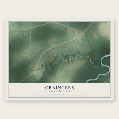 Graingers, North Carolina map print, the full design