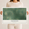 Map of Greenevers, North Carolina, 12 x 18 inch unframed archival matte print