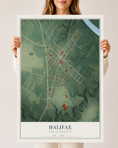 Map of Halifax, North Carolina, 24 x 36 inch unframed archival matte print