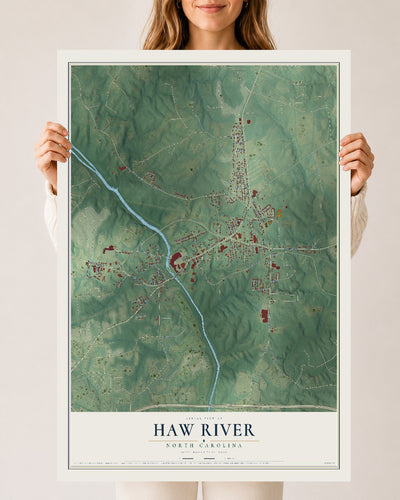 Map of Haw River, North Carolina, 24 x 36 inch unframed archival matte print