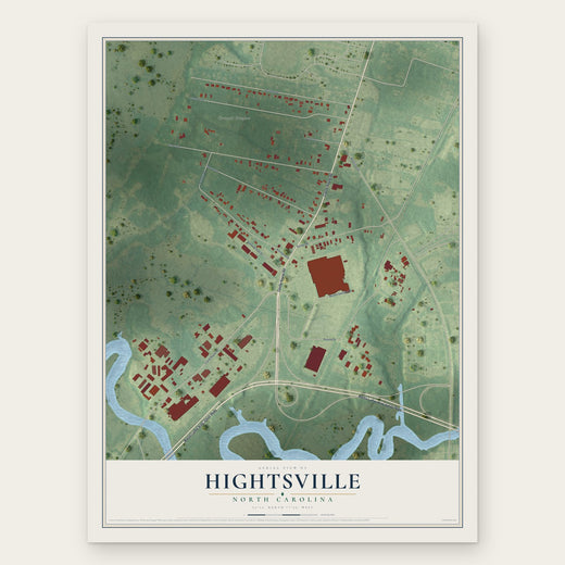 Hightsville, North Carolina map print, the full design