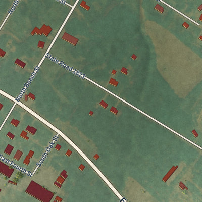 Second close-up of the map of Hobgood, North Carolina print showing more streets and buildings