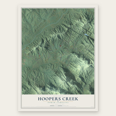 Hoopers Creek, North Carolina map print, the full design