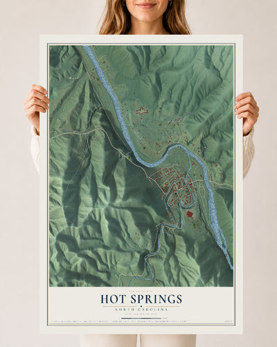 Map of Hot Springs, North Carolina, 24 x 36 inch unframed archival matte print