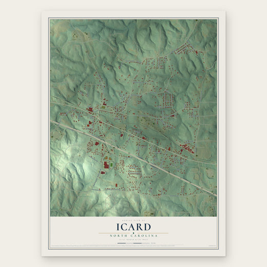 Icard, North Carolina map print, the full design