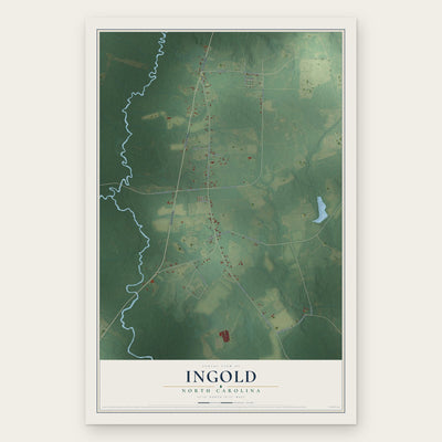 Ingold, North Carolina map print, the full design