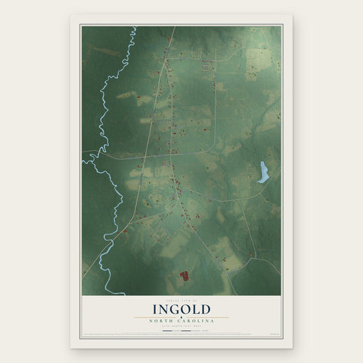 Ingold, North Carolina map print, the full design