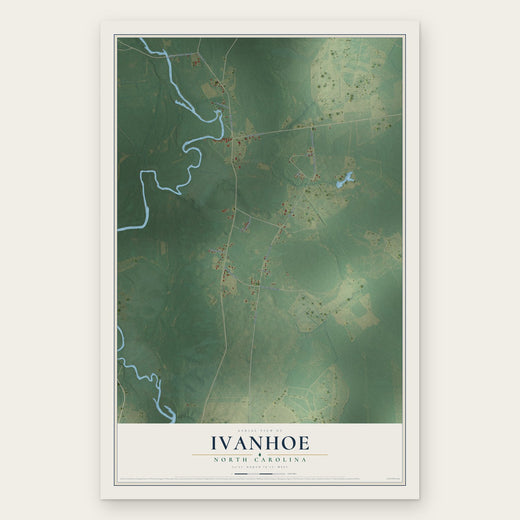 Ivanhoe, North Carolina map print, the full design