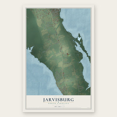 Jarvisburg, North Carolina map print, the full design