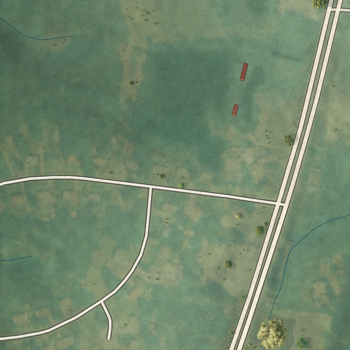 Second close-up of the map of Kittrell, North Carolina print showing more streets and buildings