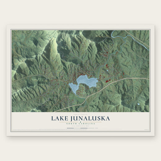 Lake Junaluska, North Carolina map print, the full design