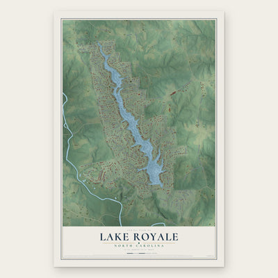 Lake Royale, North Carolina map print, the full design