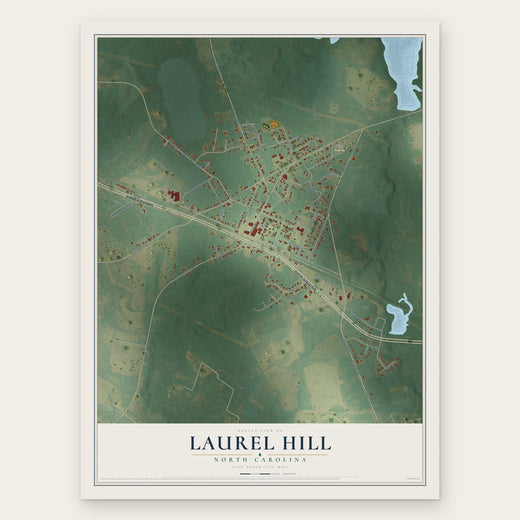Laurel Hill, North Carolina map print, the full design
