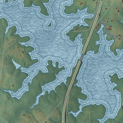 Close-up of the map of Level Cross, North Carolina print showing street and building detail