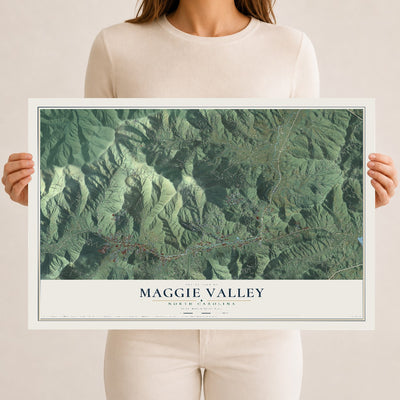 Map of Maggie Valley, North Carolina, 12 x 18 inch unframed archival matte print