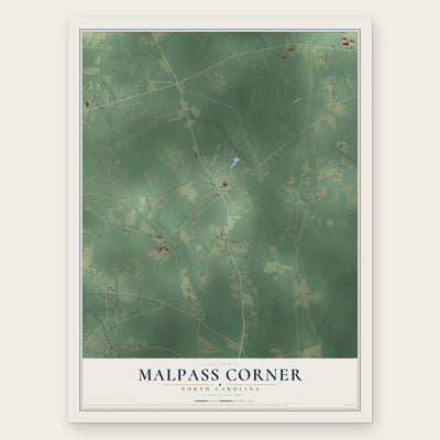 Malpass Corner, North Carolina map print, the full design