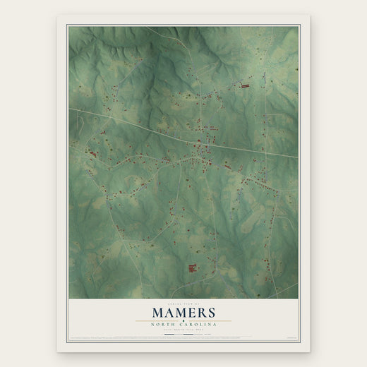 Mamers, North Carolina map print, the full design