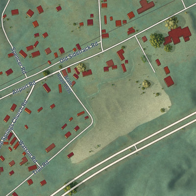 Close-up of the map of Marble, North Carolina print showing street and building detail